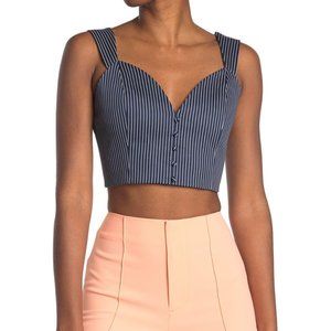 Alice + Olivia REGENIA STRIPED CROP TOP